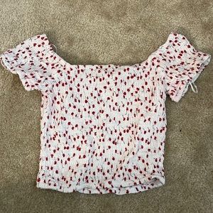 Cherry Smocked Crop top
